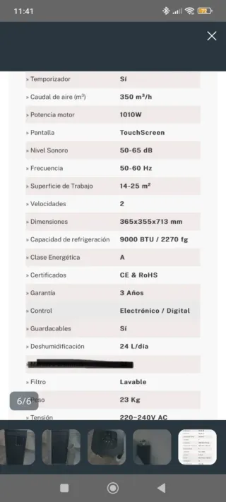 Aire Acondicionado Portátil CREATE Negro