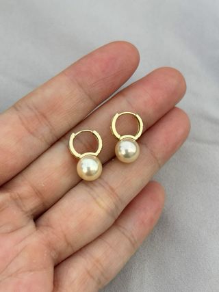 Pendientes Aro Perla Akoya Moonlight 14K