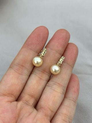 Pendientes Aro Perla Akoya Moonlight 14K