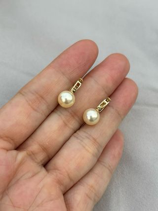 Pendientes Aro Perla Akoya Moonlight 14K