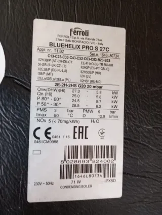 Placa base caldera Ferroli