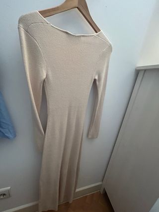 Vestido de punto Zara beige