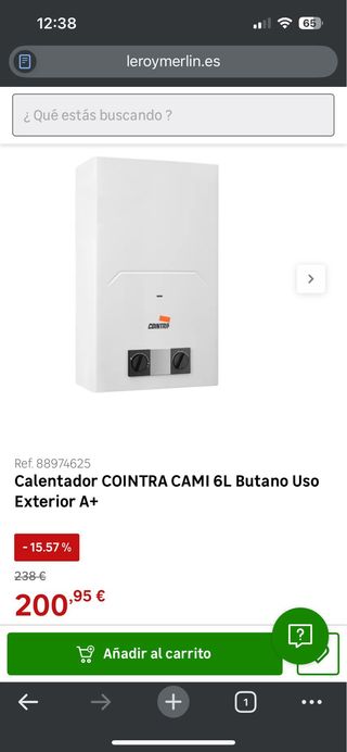 Calentador Cointra 6L Gas Casi Nuevo