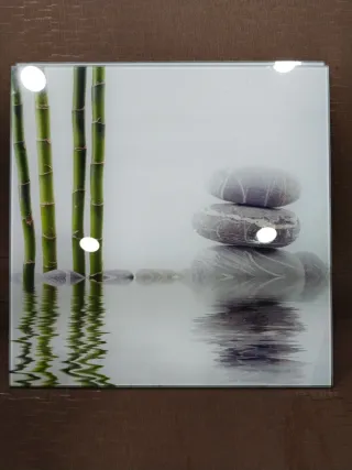 Cuadro Cristal Spa Bambú y Piedras
