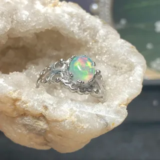 Anillo Ópalo Blanco Natural