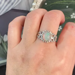 Anillo Ópalo Blanco Natural