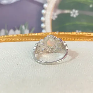 Anillo Ópalo Blanco Natural