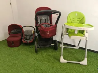 Lote cochecito bebé, silla coche, trona