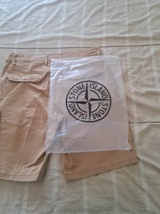 Bermudas Stone Island Beige Hombre