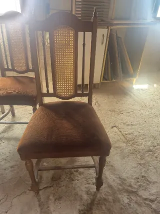 Sillas de madera con tapizado multicolor 6 sillas