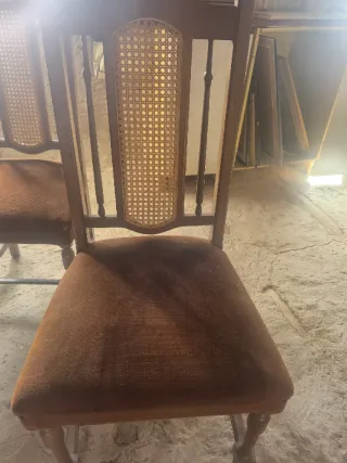 Sillas de madera con tapizado multicolor 6 sillas