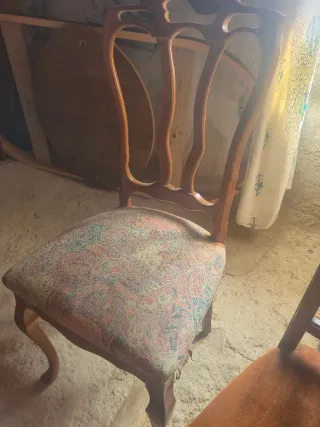 Sillas de madera con tapizado multicolor 6 sillas