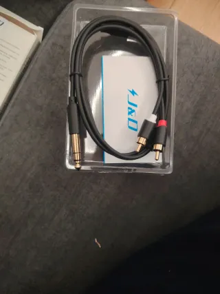 Cable J&D 6,35mm a 2 RCA Chapado Oro