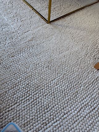 Alfombra Zara Home Lana Beige/Blanco