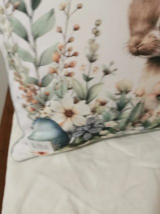 Cuscino con coniglio e fiori 40x40 sfoderabile