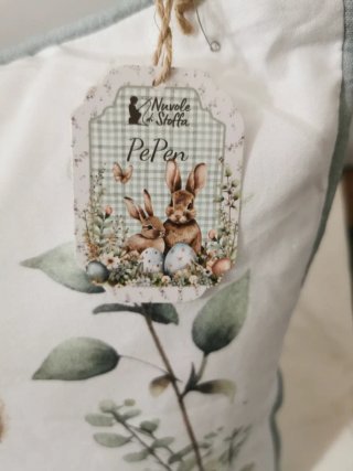 Cuscino con coniglio e fiori 40x40 sfoderabile