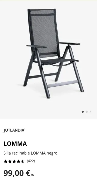 PACK 2 SILLAS!!!!  Silla reclinable LOMMA negra