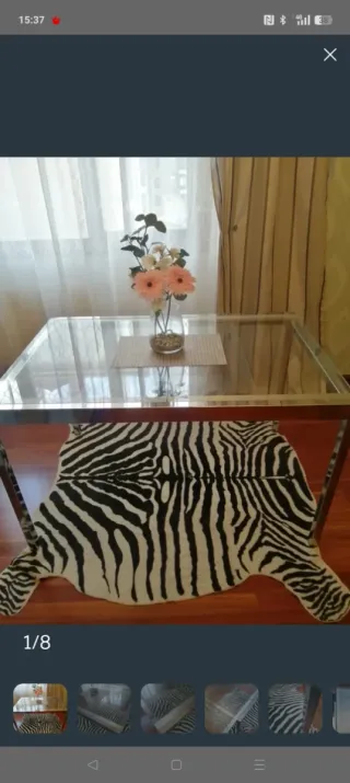 Mesa de centro cristal y metal Glivarp