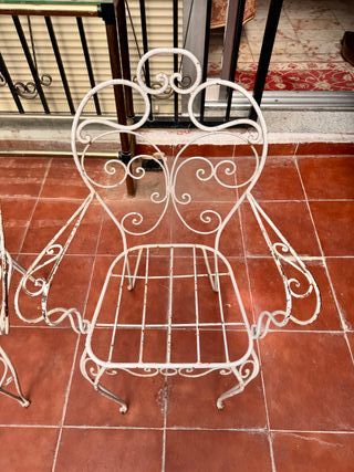 Pareja Sillones Hierro Forjado Estilo Francés