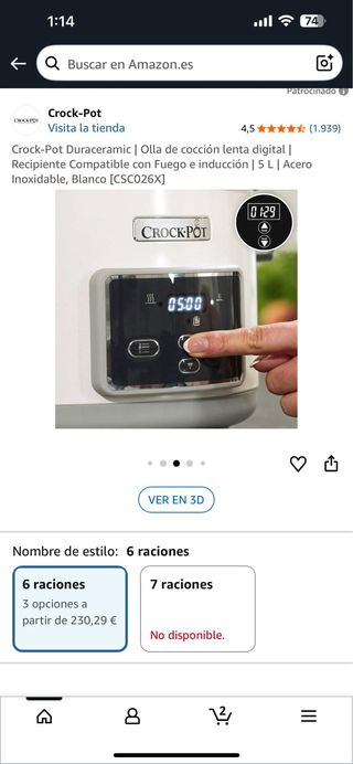 Olla Cocción Lenta Crock-Pot Duraceramic