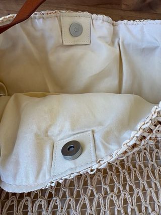 Bolso de rafia y piel