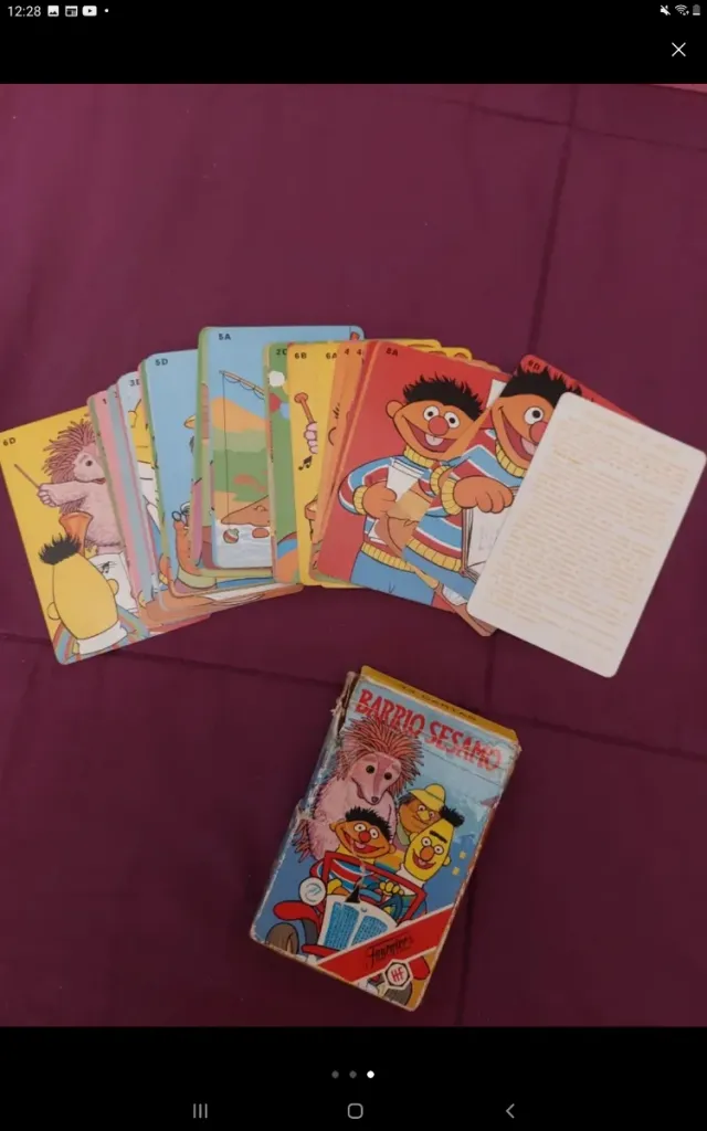 Barrio Sésamo Fournier cartas vintage años 80