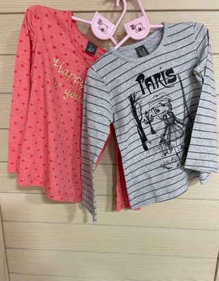 2 Camisetas Zara niña talla 3-4 años