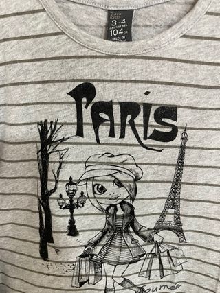 2 Camisetas Zara niña talla 3-4 años