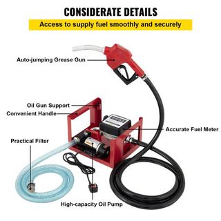 Bomba de Diésel de 40 L, Bomba de Aceite para Calefacción, Bomba de Aceite Autocebante de 300 W, Bomba de Succión de Aceite, Autocebante, Bomba de Transferencia de Combustible Diésel, Bomba Automá...