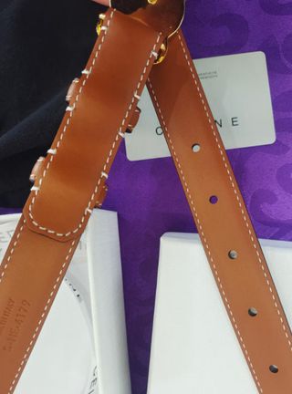 Cinturón Celine Marrone e Dorato