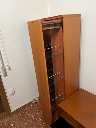 Mueble TV + vitrina modular de madera – conjunto