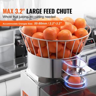 Extractor de Jugo de Naranja Comercial, Extractor de Jugo Automático de 120W con Grifo de Agua, Máquina de Jugo de Acero Inoxidable 25 Naranjas/Minuto, con Caja de Filtro Extraíble, Cubierta de PC...