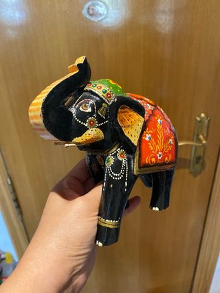 3 Elefantes Decorativos Pintados a Mano