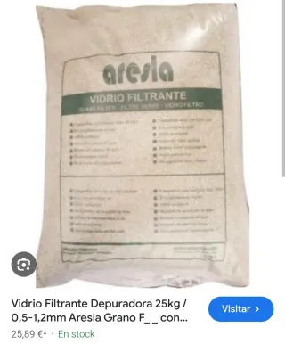 Vidrio filtrante piscina 25 kg