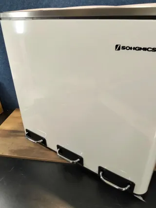 Papelera, Cubo basura 54L 3 pedal SONGMICS LTB54WT