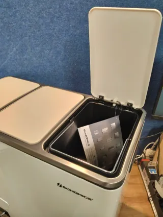 Papelera, Cubo basura 54L 3 pedal SONGMICS LTB54WT