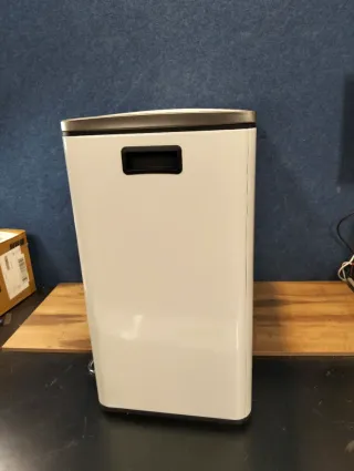 Papelera, Cubo basura 54L 3 pedal SONGMICS LTB54WT