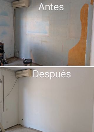 Alisado de paredes gotele, papel pintado