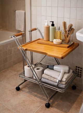 Carrito camarera plegable estilo mid century