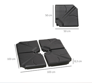 Base Sombrilla 4 Piezas Rellenable
