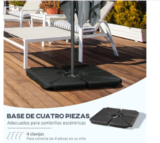 Base Sombrilla 4 Piezas Rellenable