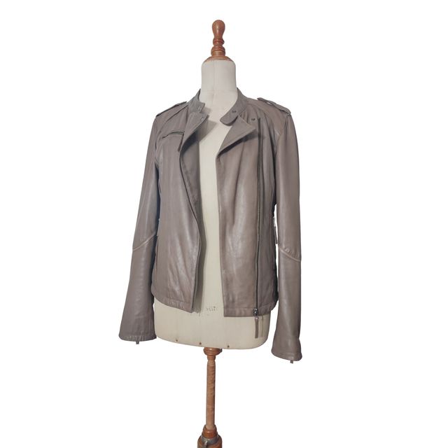 Gharani Strok/ Chaqueta de piel genuina moka 38 M