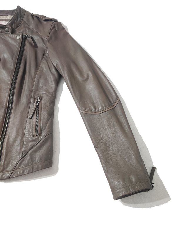 Gharani Strok/ Chaqueta de piel genuina moka 38 M