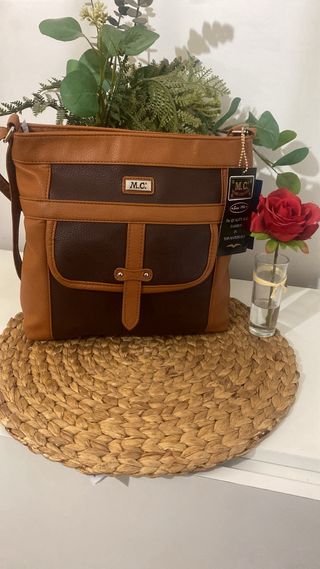 2 Bolsos Piel Mujer Negro y Marrón