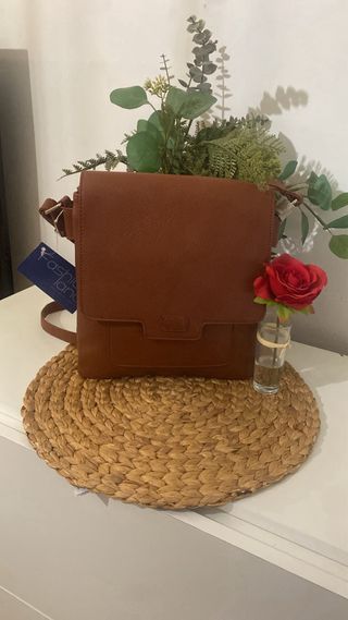 2 Bolsos Piel Mujer Negro y Marrón