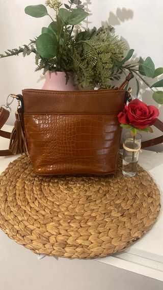 2 Bolsos Piel Mujer Negro y Marrón