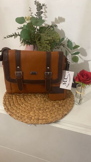2 Bolsos Piel Mujer Negro y Marrón