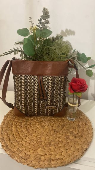 2 Bolsos Piel Mujer Negro y Marrón