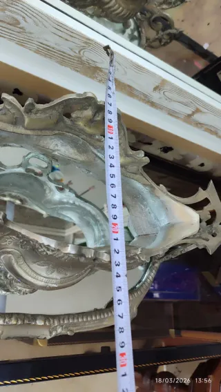 Centro mesa antigua de bronce bañado