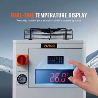 Enfriador de Agua Industrial, CW6000, Sistema de Enfriamiento de Agua Industrial de 1500W con Compresor, Capacidad del Tanque de Agua de 15L, Tasa de Flujo Máxima de 65 L/min, para Máquina de Grab...